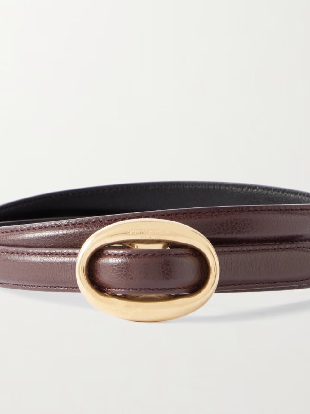 Saint Laurent Leather Belt in color Grape - Picture 5 of 6